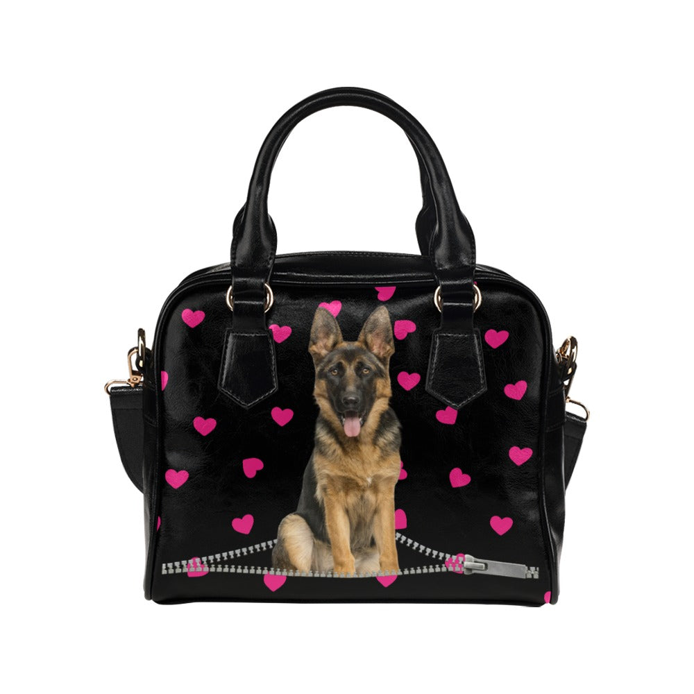 German Shepherd Hearts Shoulder Handbag