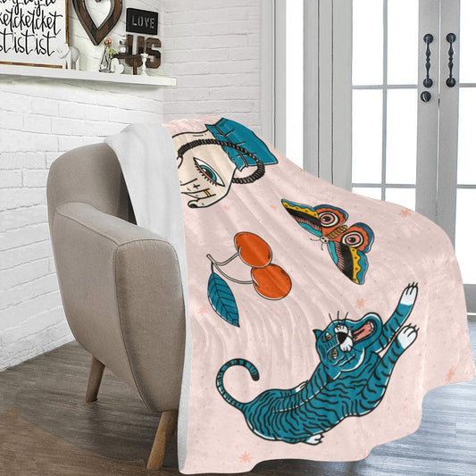 Retro Tattoo Set Ultra-Soft Micro Fleece Blanket 60"x80"