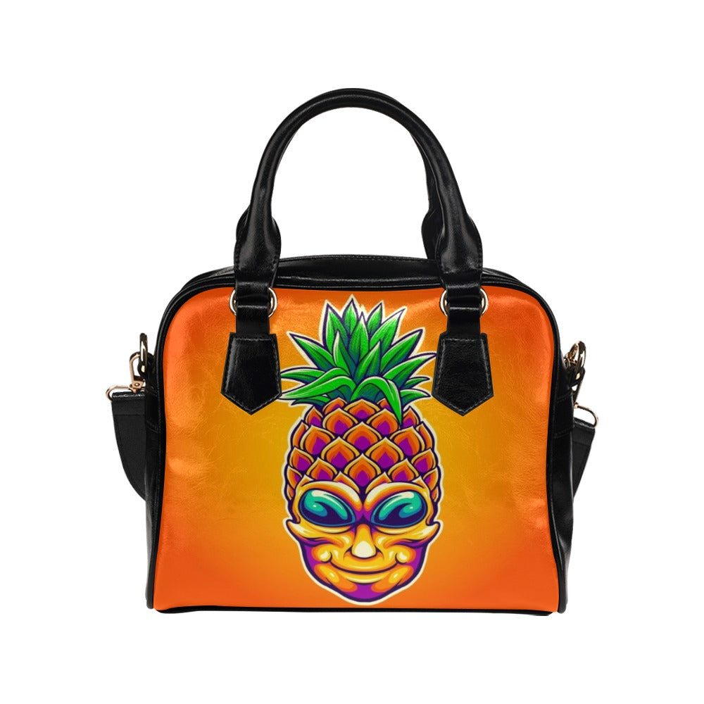 Alien Trippy Pineapple Summer Shoulder Handbag