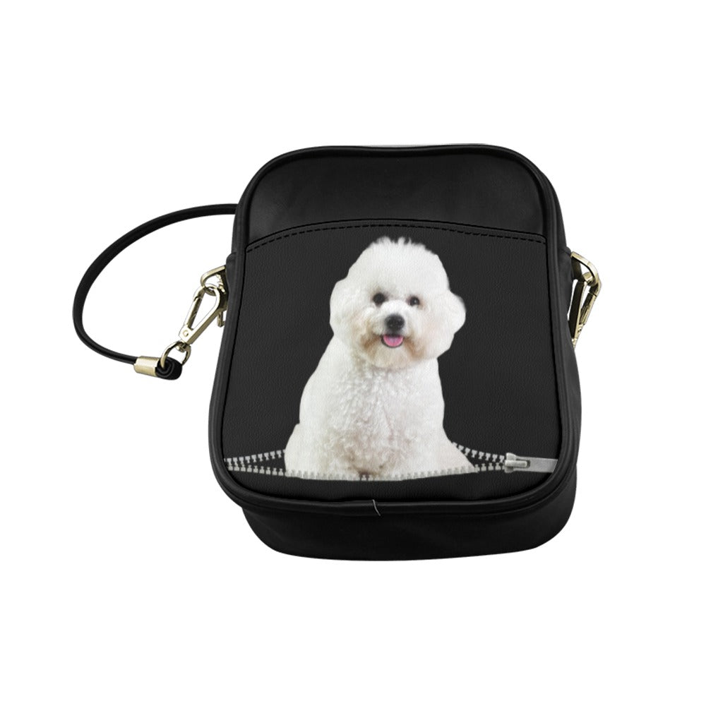 Poodle Puppy Zip Sling Bag