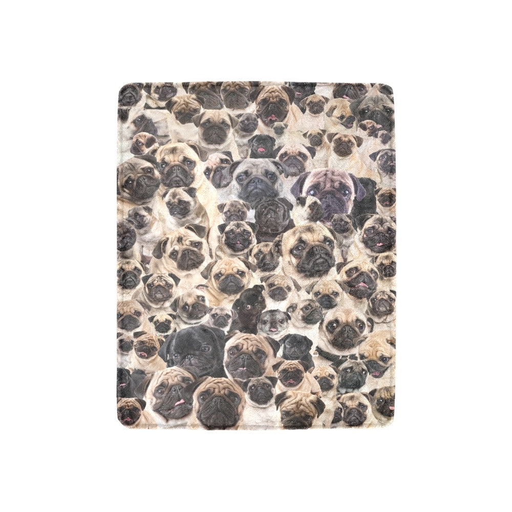 Pug Full Face Cute  Gift Dog Lover Ultra-Soft Micro Fleece Blanket