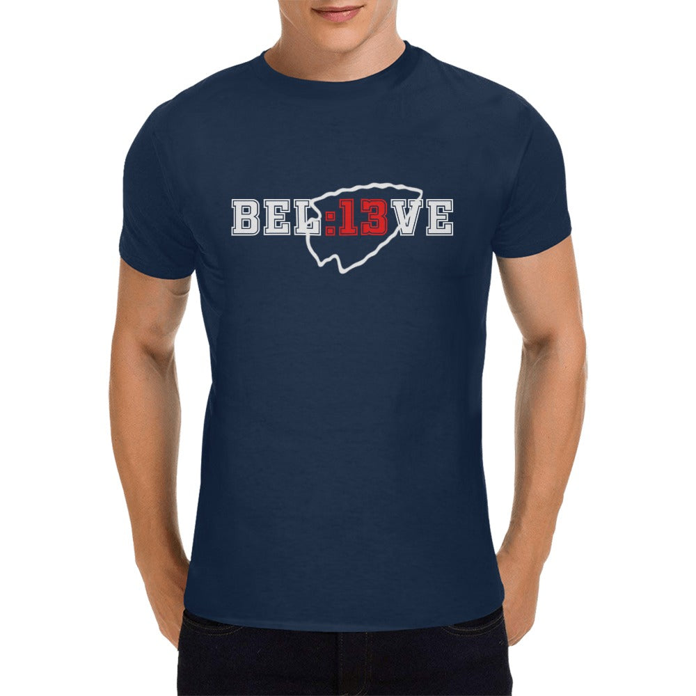 13 Seconds Chiefs Believe Navy Men's T-Shirt