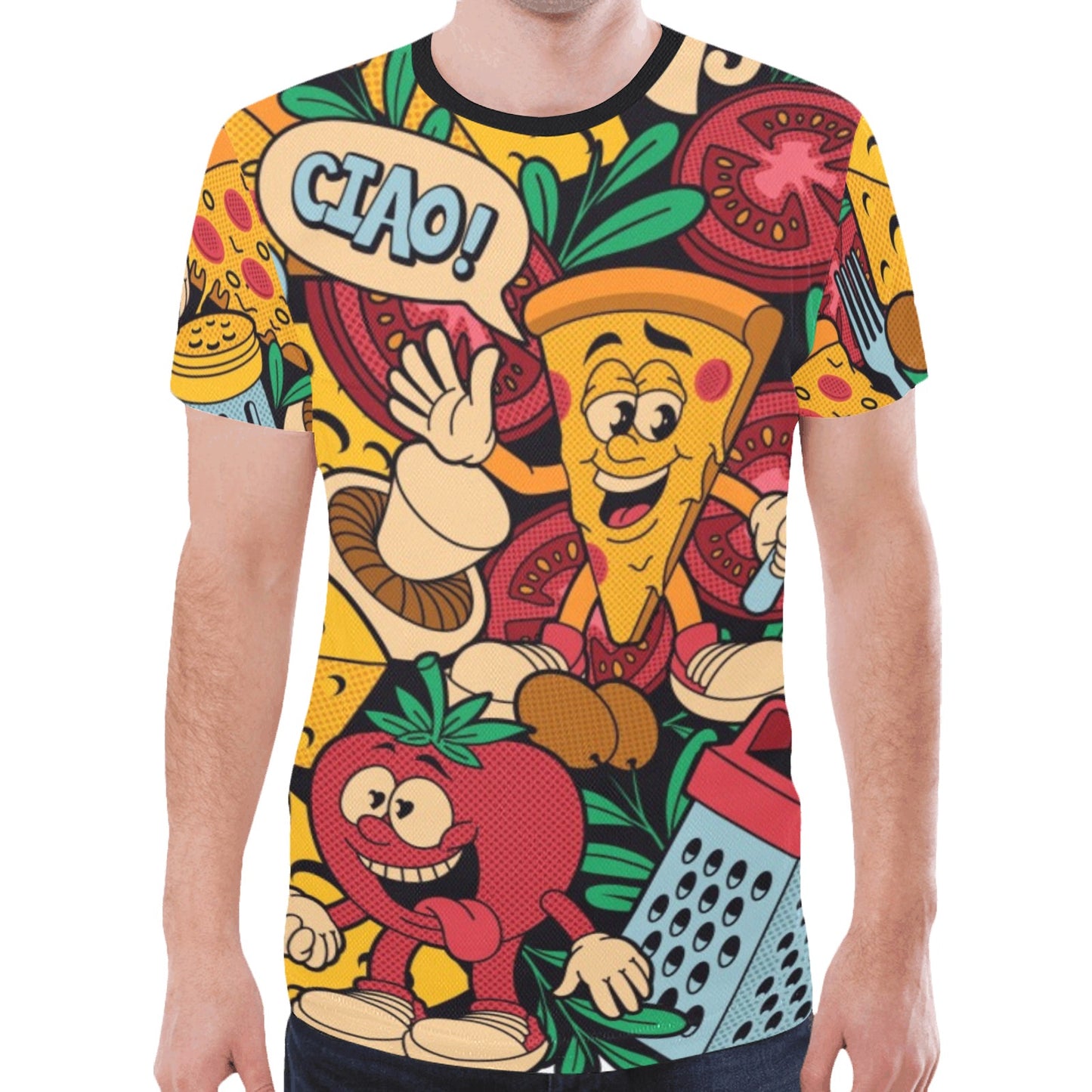 Colorful Pizza Cartoon Style New All Over Print T-shirt