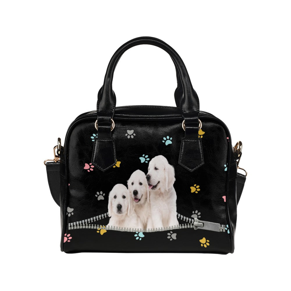 Golden Retrievers Zip Paws and Bones Shoulder Handbag