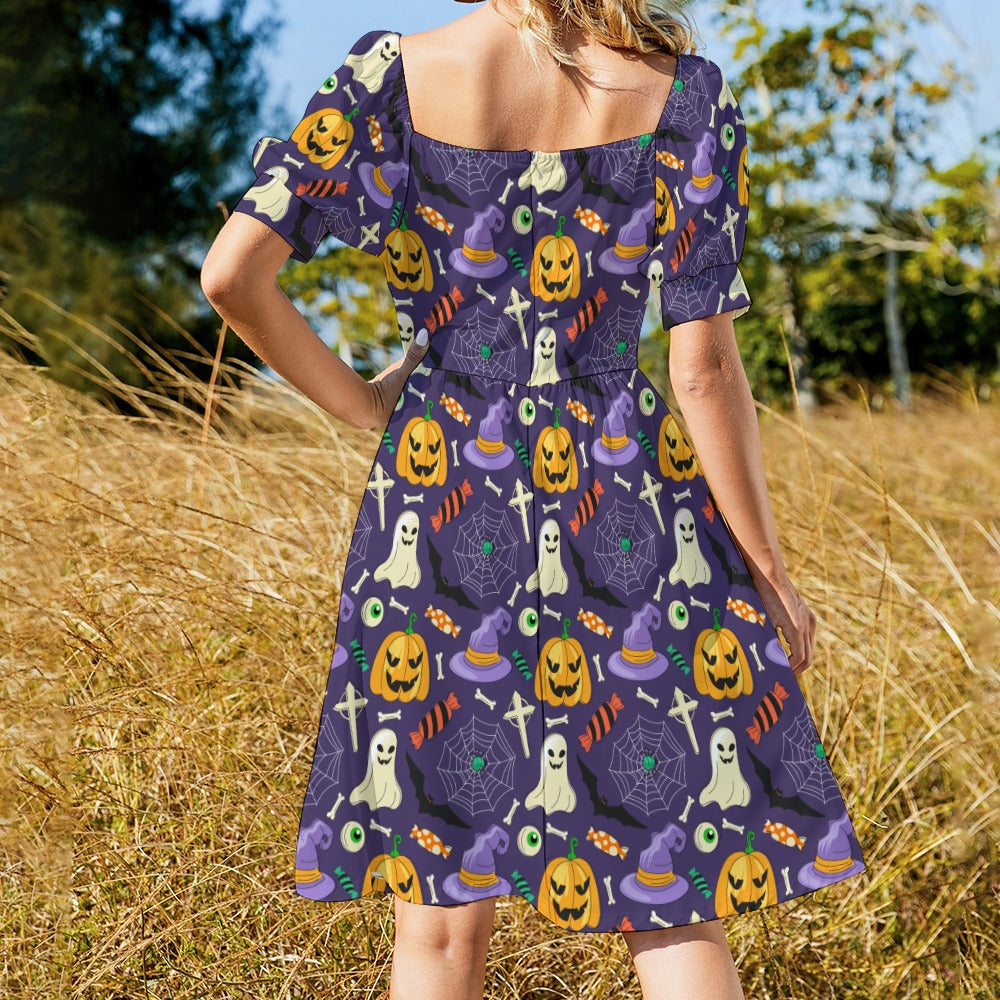 Halloween Pumpkin Ghost Sweetheart Dress