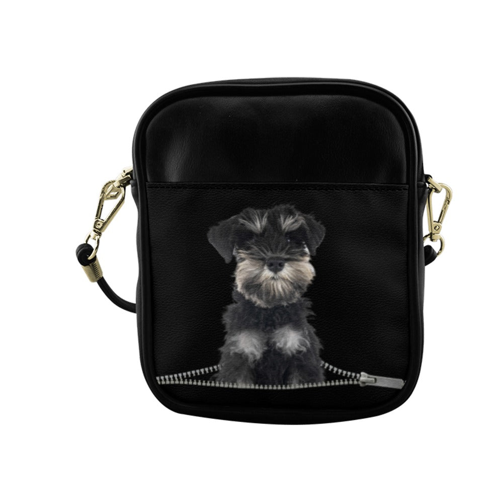 Miniature Schnauzer Zip Sling Bag