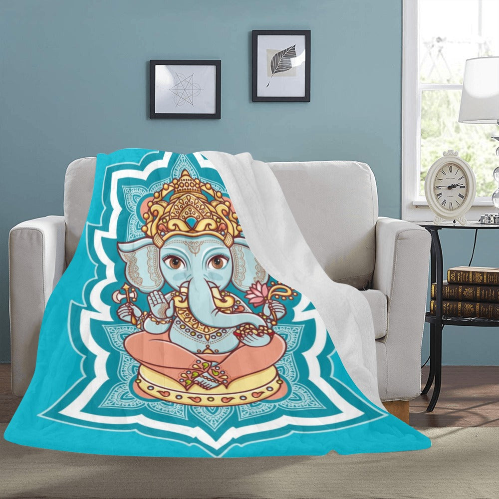 Ganesh Chaturthi Indian Mythology Elephant Ultra-Soft Micro Fleece Blanket 60"x80"