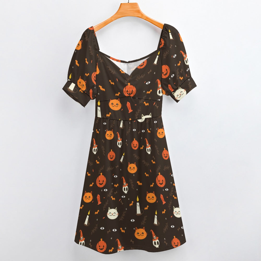 Pumpkin Skull Halloween Sweetheart Dress