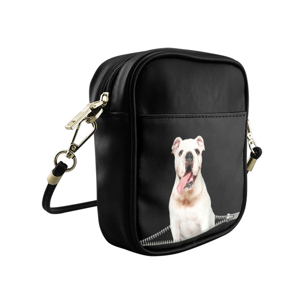 Bulldog Puppy Zip Sling Bag