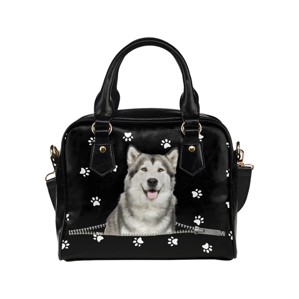 Alaskan Malamute Zip Paws Shoulder Handbag