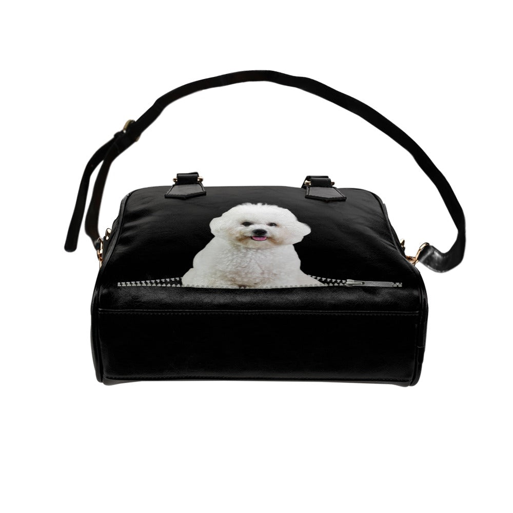 Poodle Puppy Zip Shoulder Handbag