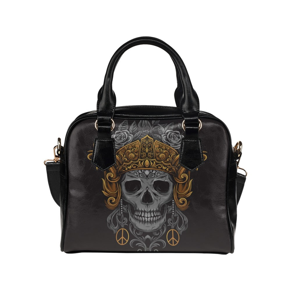 Skull Crown Javanese Ornament Gothic Rock Shoulder Handbag