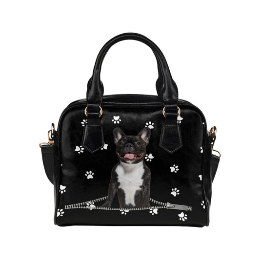 French Bulldog Zip Paws Shoulder Handbag