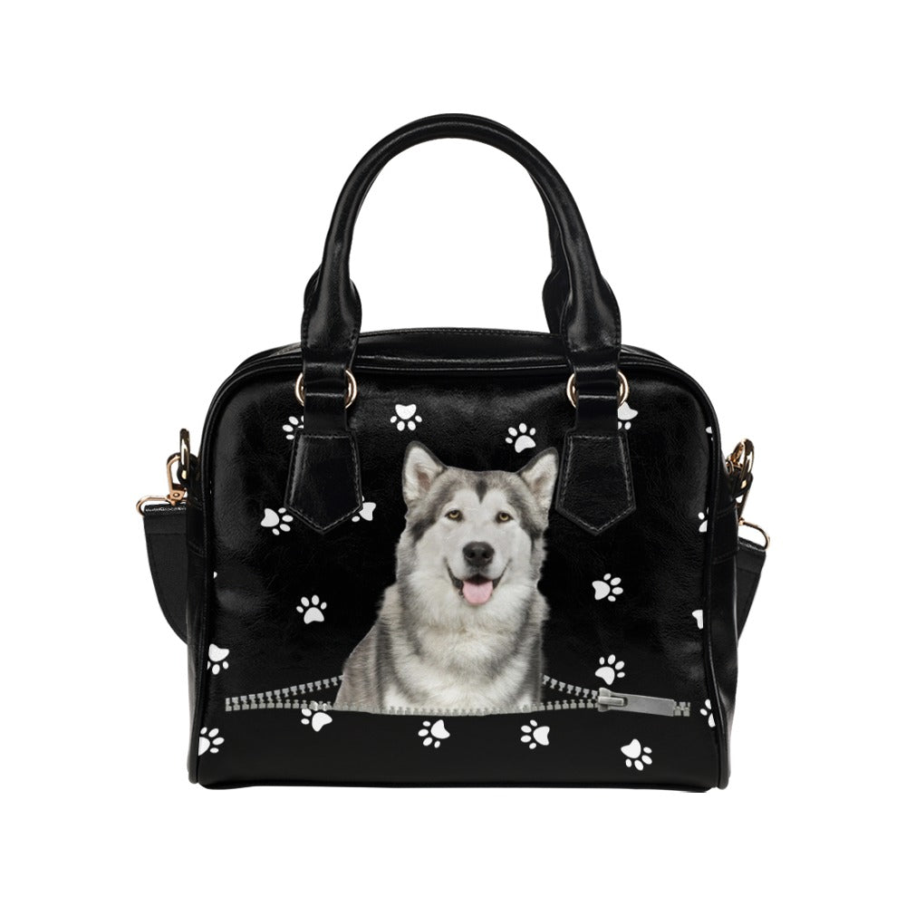 Alaskan Malamute Zip Paws Shoulder Handbag