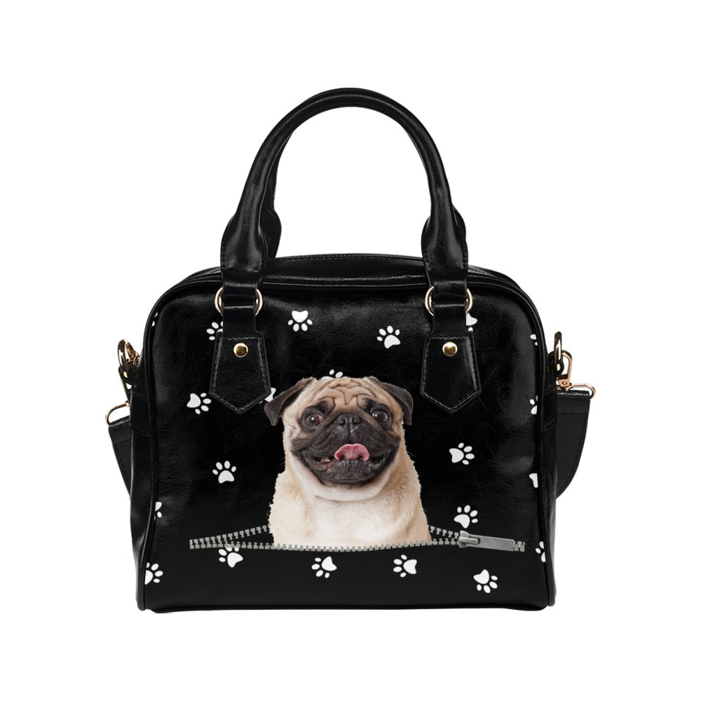 Pug Paws Shoulder Handbag