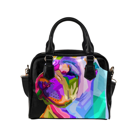 Colorful shar pei dog pop art style Shoulder Handbag