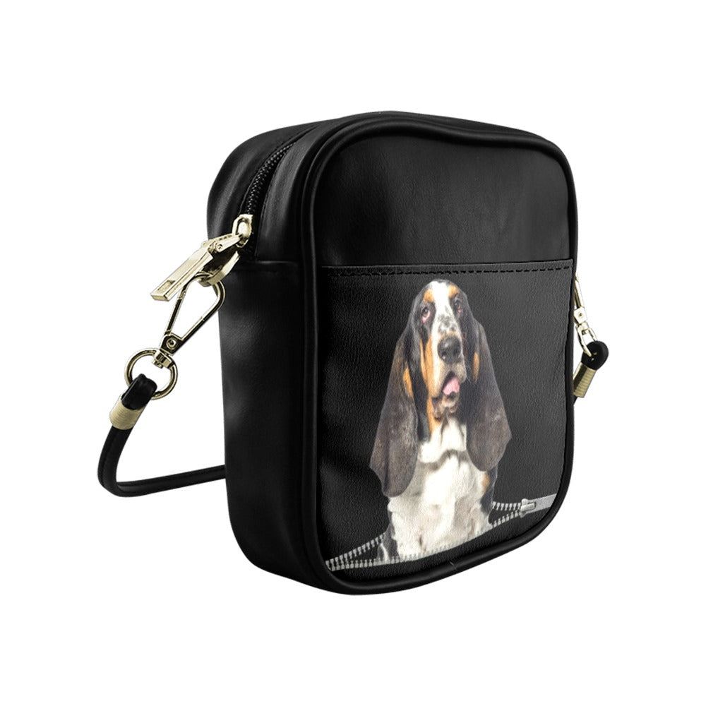 Basset Hound Zip Sling Bag