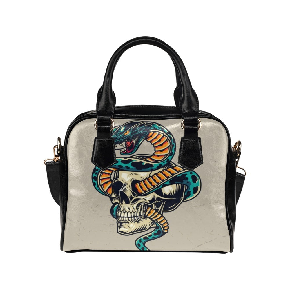 Snake Entwined Skull Rock Punk Shoulder Handbag