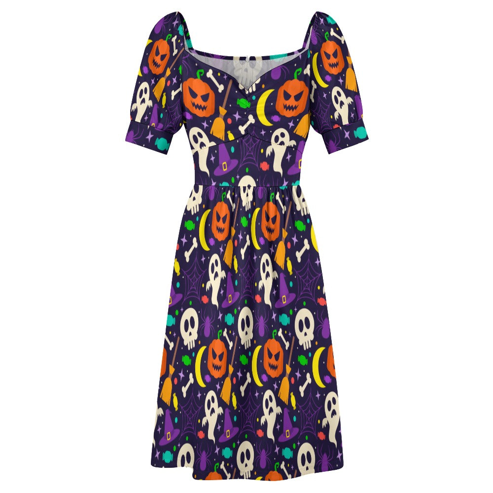 Halloween Hippie Skull Sweetheart Dress