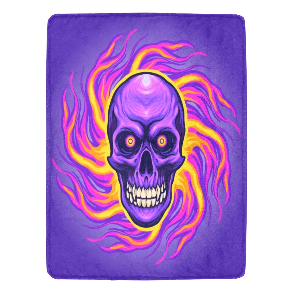 Psychedelic skull magic trippy illustration Ultra-Soft Micro Fleece Blanket 60"x80"