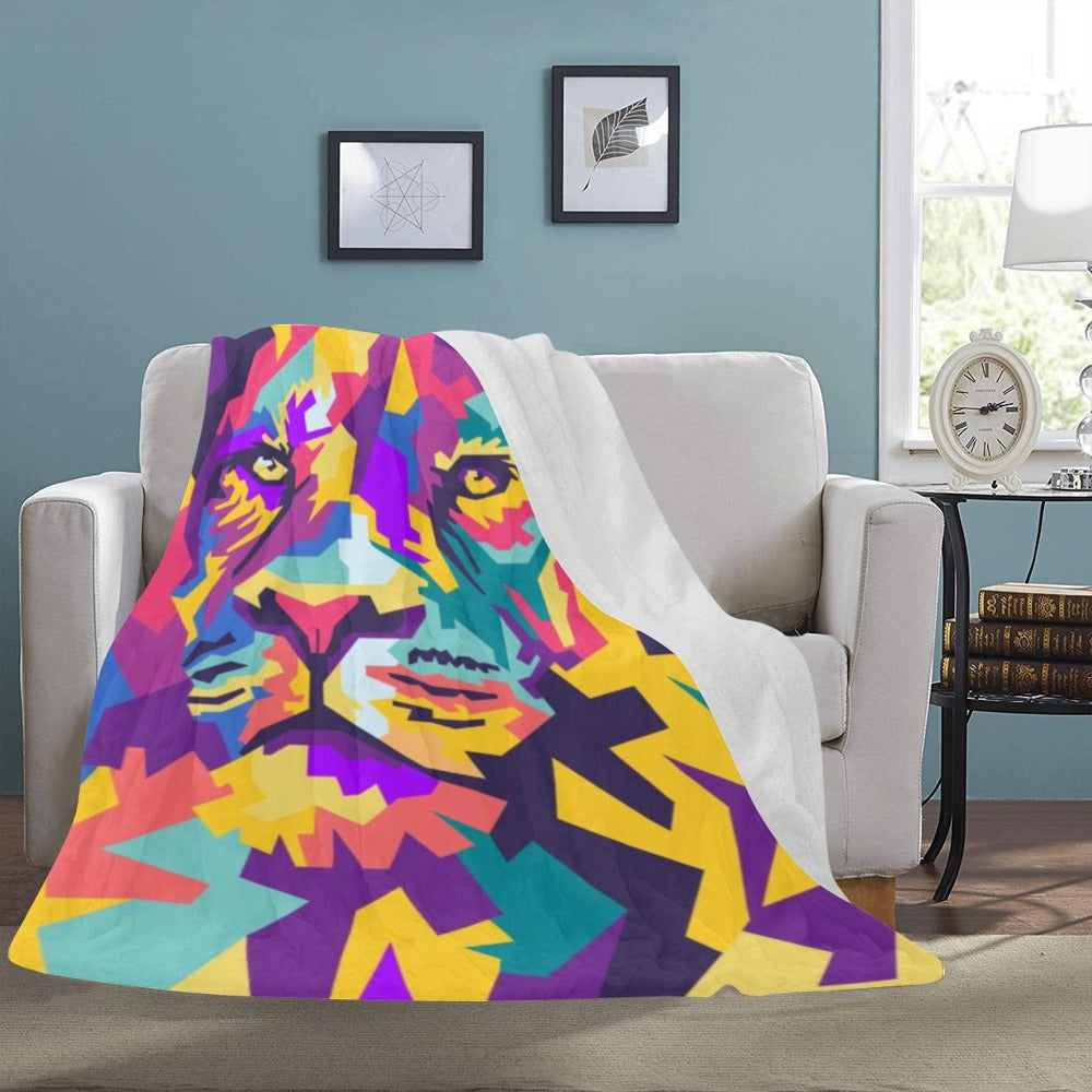 Lion Head Wpap Style Ultra-Soft Micro Fleece Blanket 60"x80"