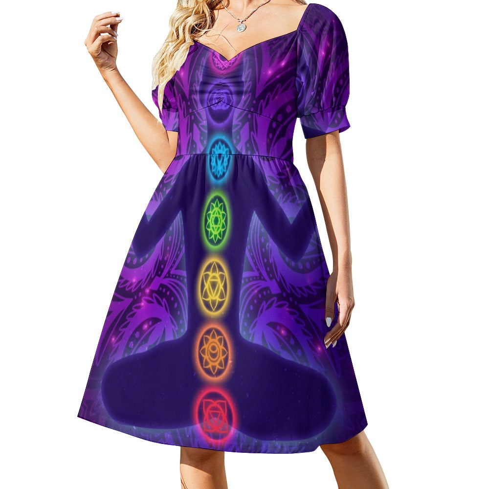 Chakras Meditation Yoga Energy Sweetheart Dress