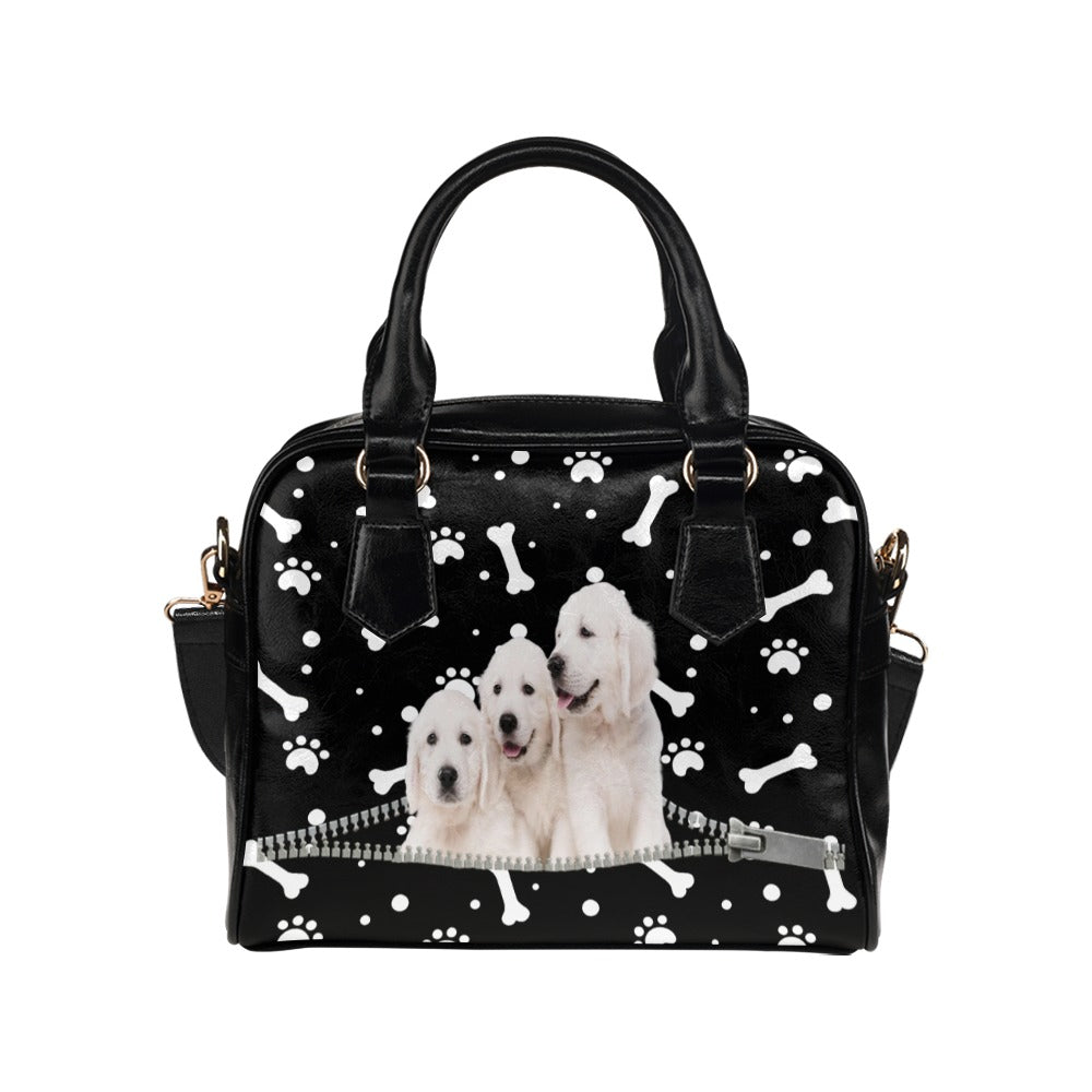 Golden Retrievers Zip Paws and Bones Shoulder Handbag