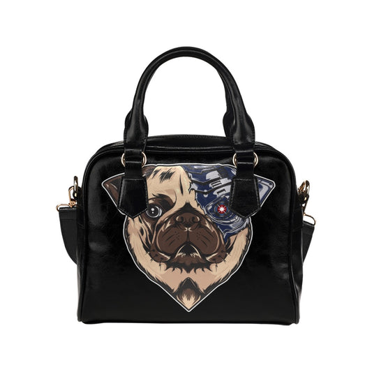 Cool Pug Dog Robot Shoulder Handbag