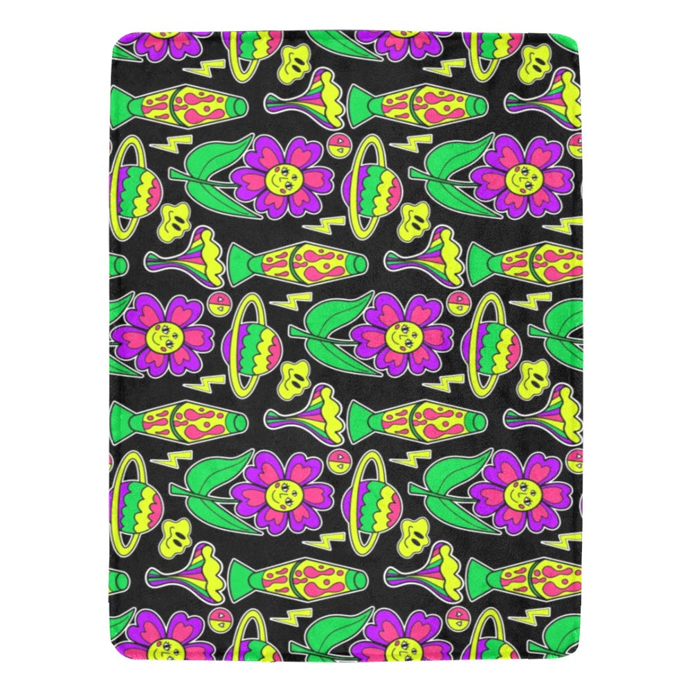 Psychedelic Neon Trip Ultra-Soft Micro Fleece Blanket 60"x80"