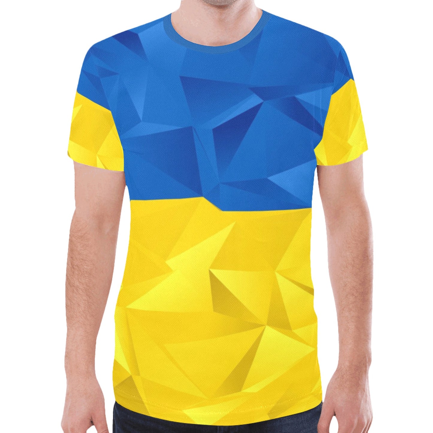 Abstract Ukraine Flag New All Over Print T-shirt