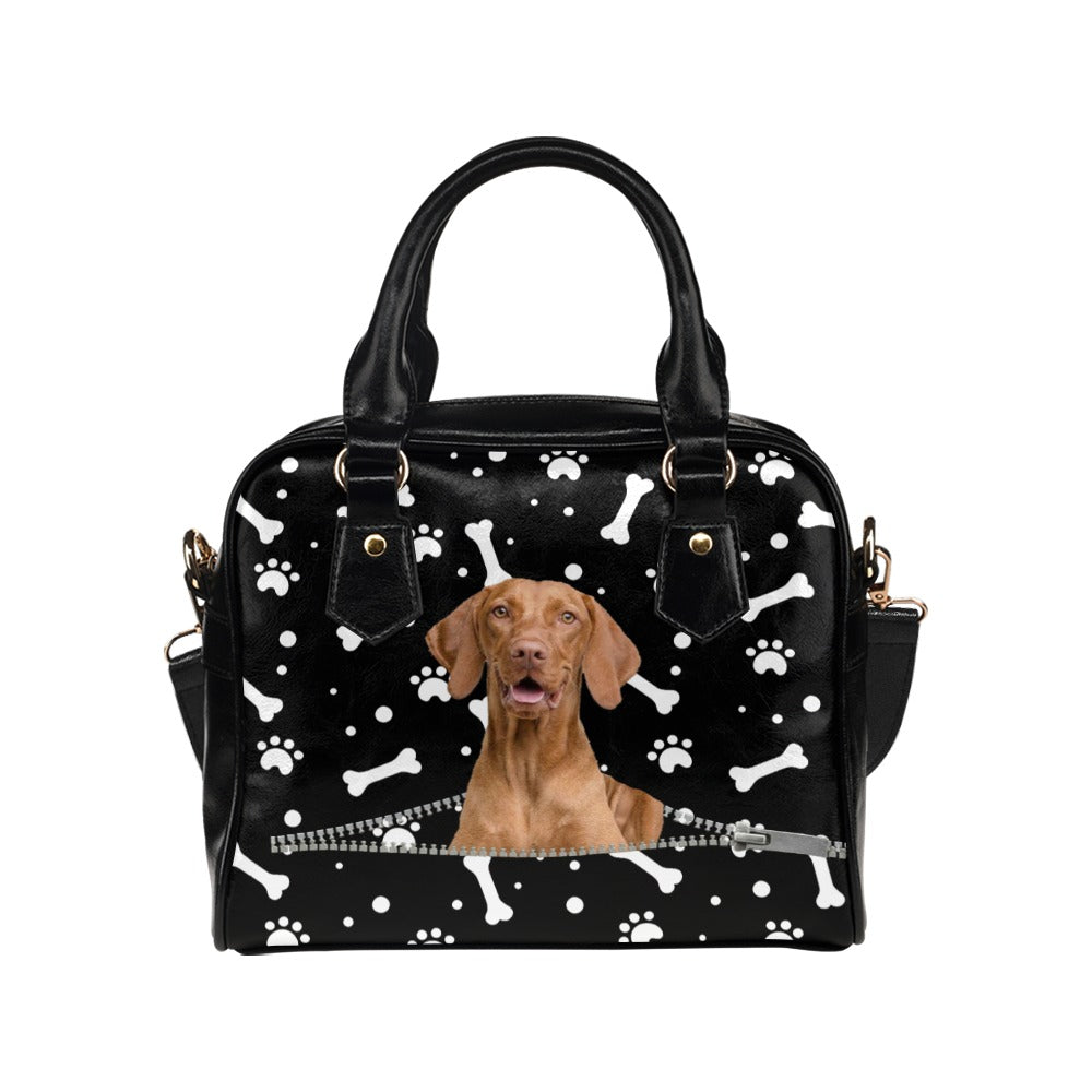 Vizsla Paws and Bones Shoulder Handbag