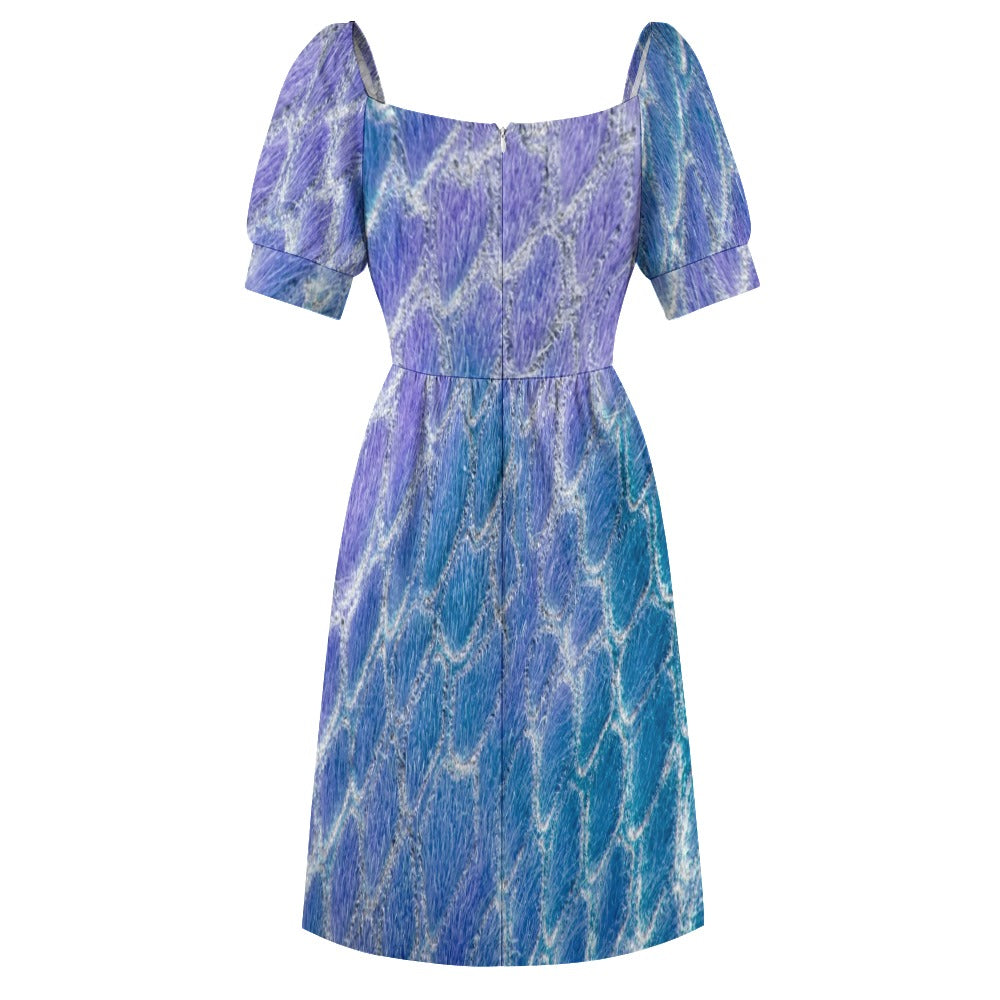 Reptile Skin Crocodile Snake blue Printed Sweetheart Dress