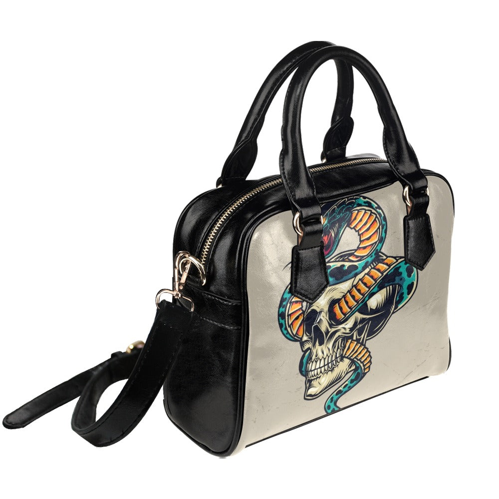 Snake Entwined Skull Rock Punk Shoulder Handbag