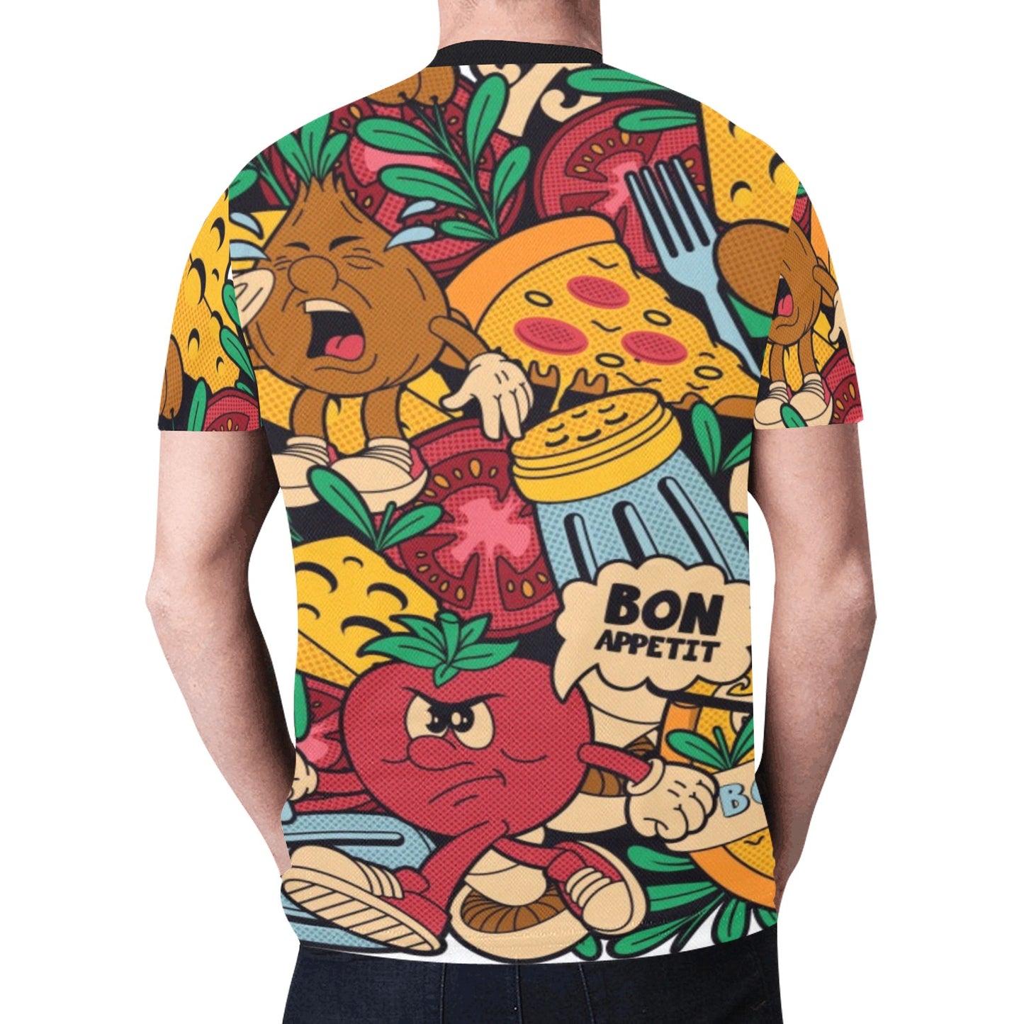 Colorful Pizza Cartoon Style New All Over Print T-shirt