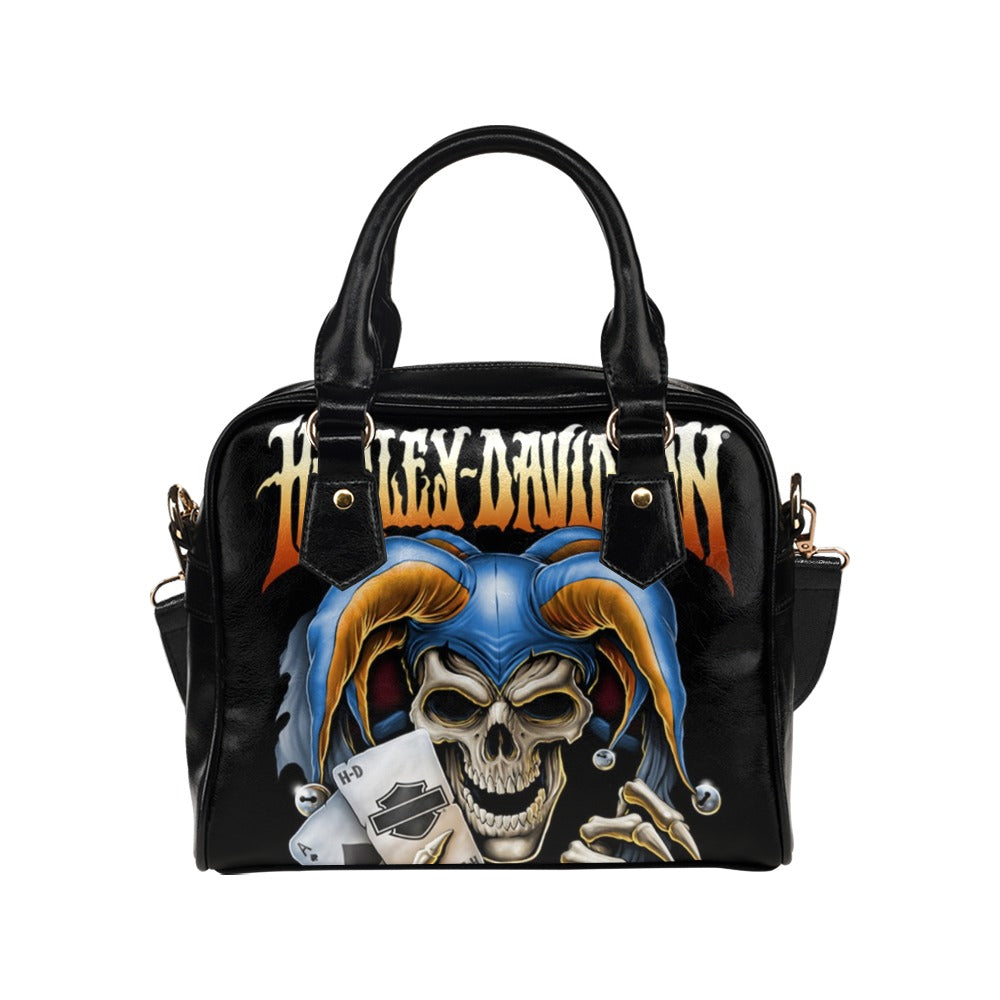 Skull Joker Cards Biker Shoulder Handbag