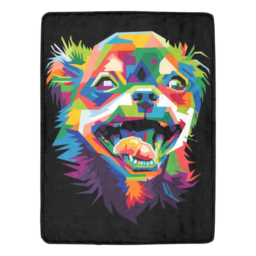 Colorful Dog Head Ultra-Soft Micro Fleece Blanket 60"x80"