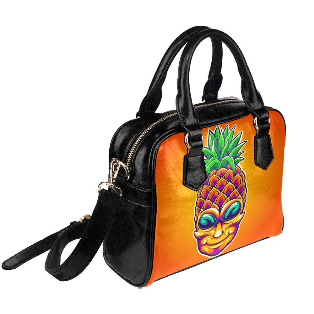 Alien Trippy Pineapple Summer Shoulder Handbag