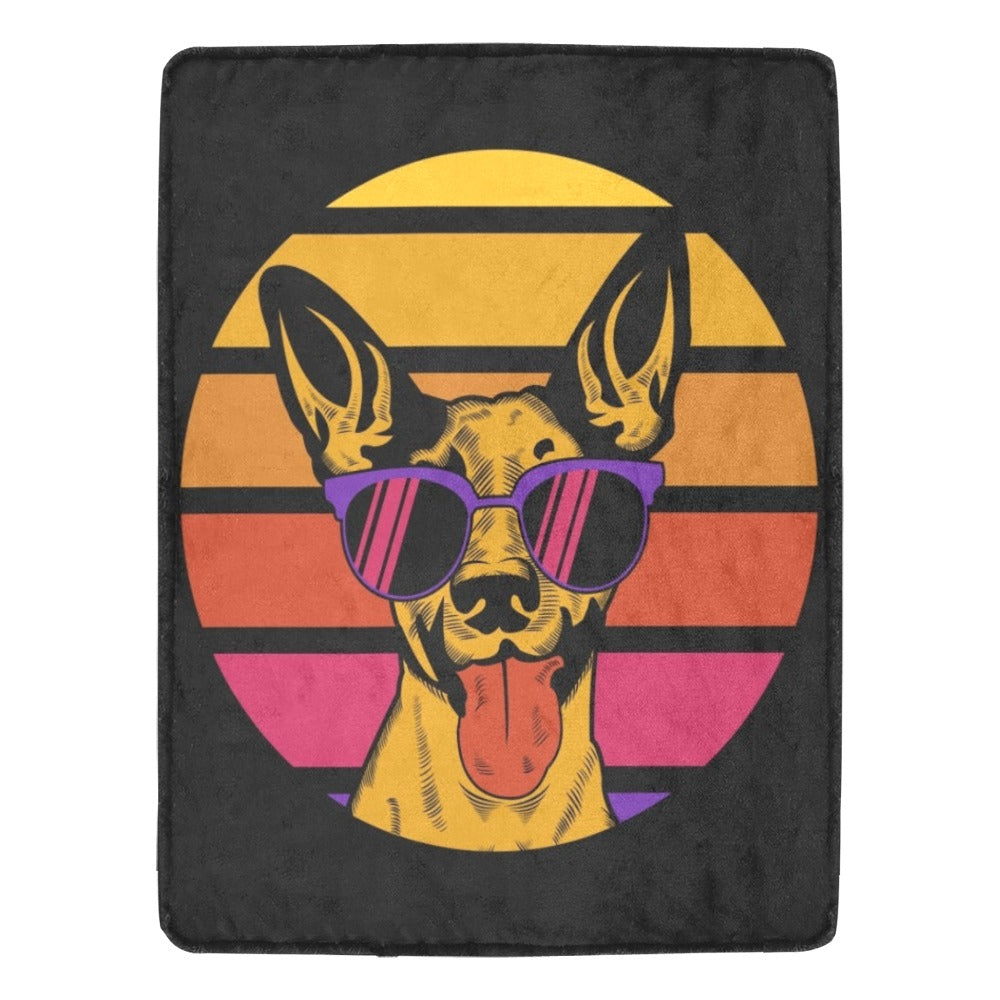 Dog Retro Sunglasses Ultra-Soft Micro Fleece Blanket 60"x80"