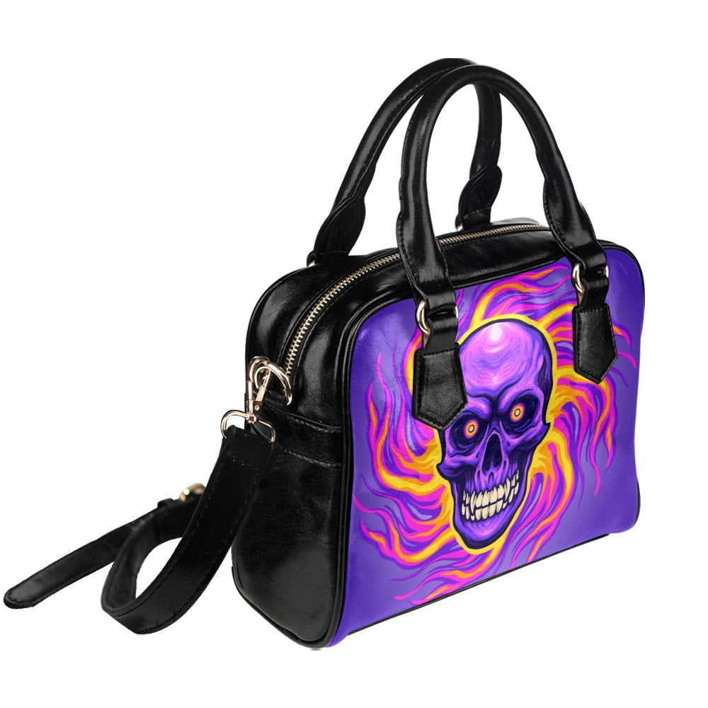 Psychedelic skull magic trippy illustration Shoulder Handbag