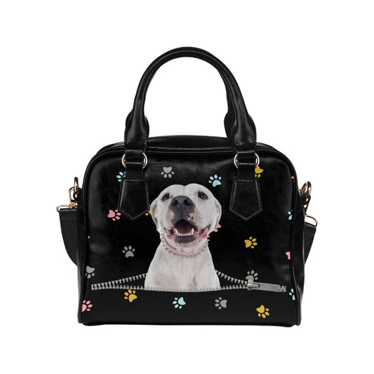 Dogo Argentino Colorful Paws Shoulder Handbag