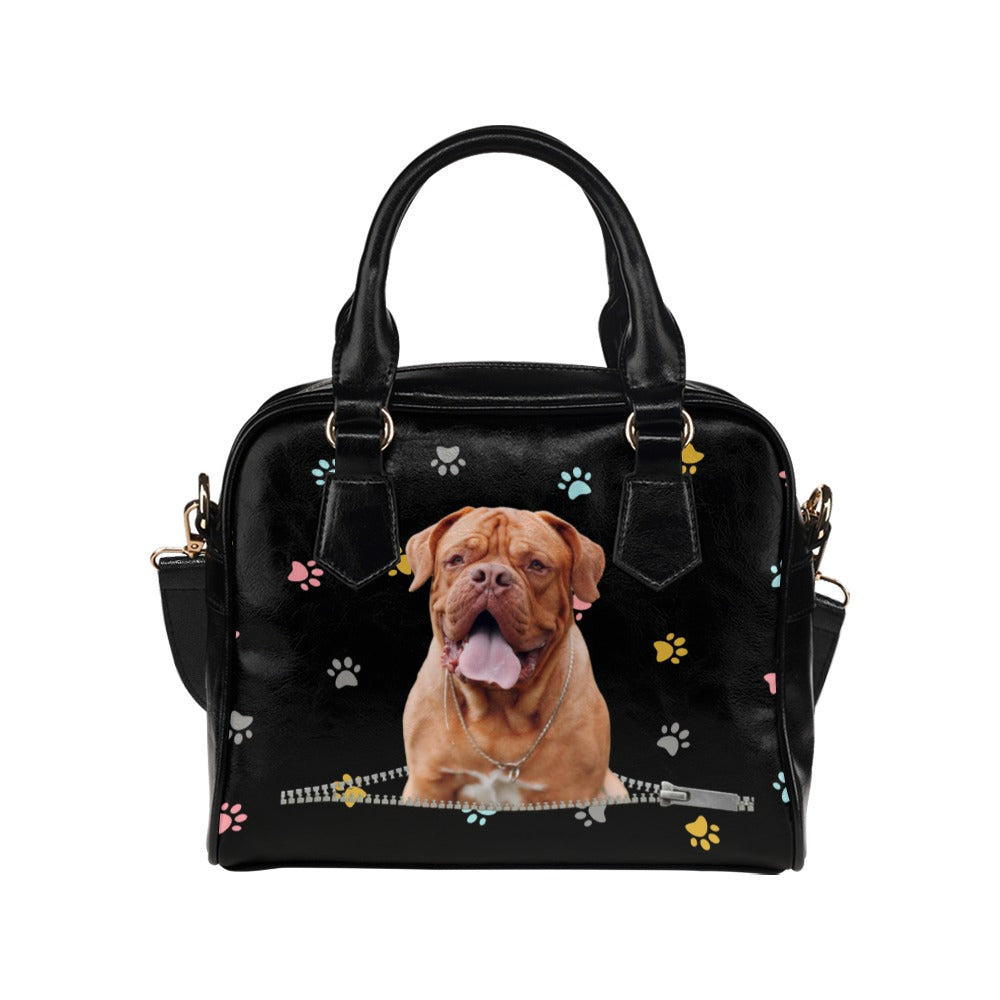 Mastiff Zip Colorful Paws Shoulder Handbag