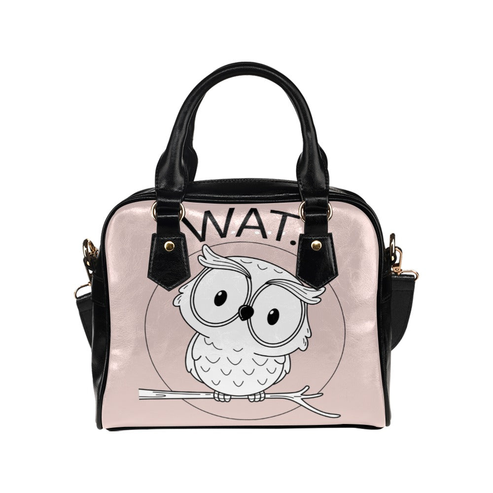 Wat Owl Funny Grammar Nerd Sarcastic Graphic Novelty Shoulder Handbag