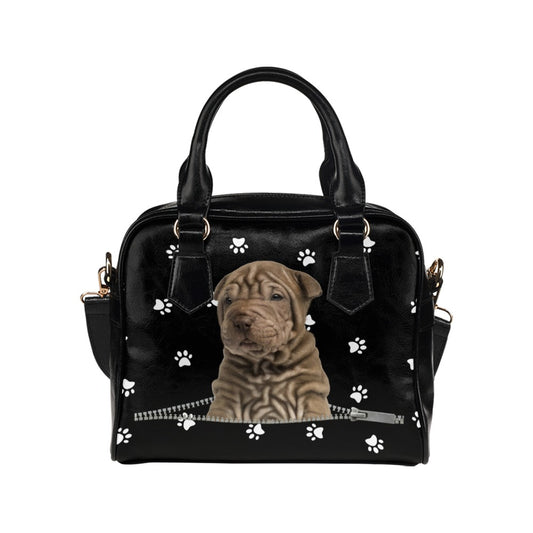 Shar Pei Zip Paws Shoulder Handbag