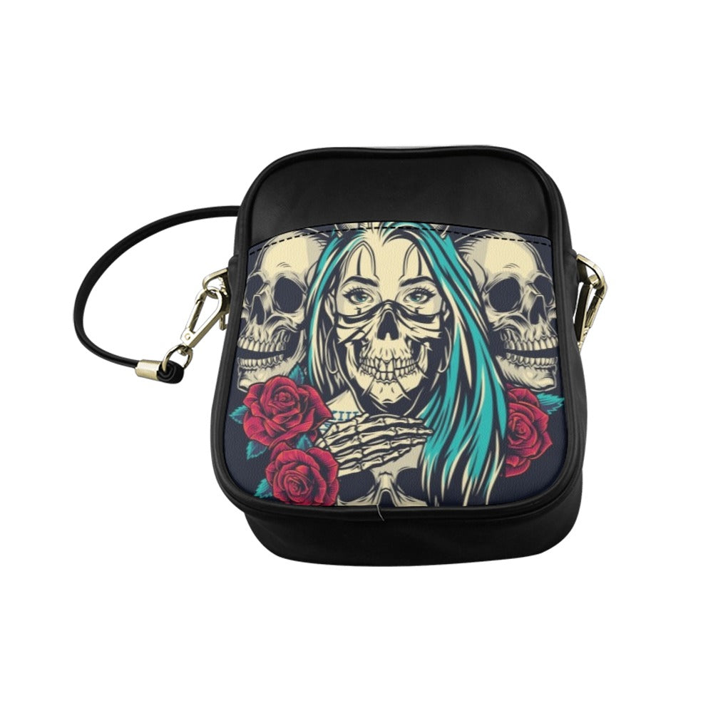 Skull And Roses Sling Bag