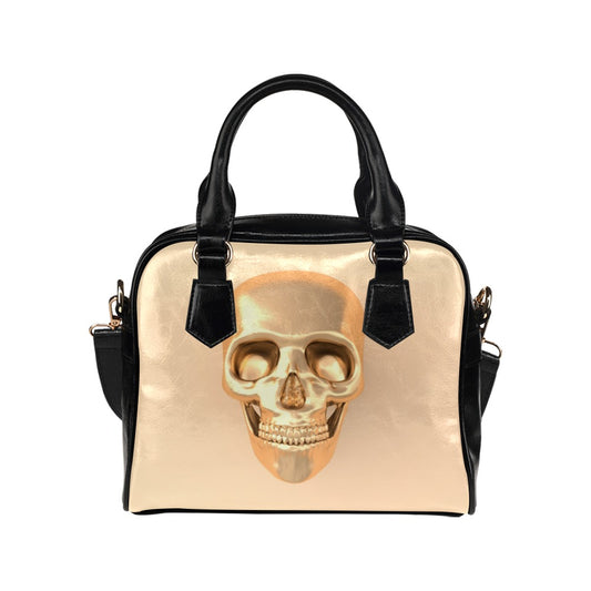 Golden 3D Skull Shoulder Handbag