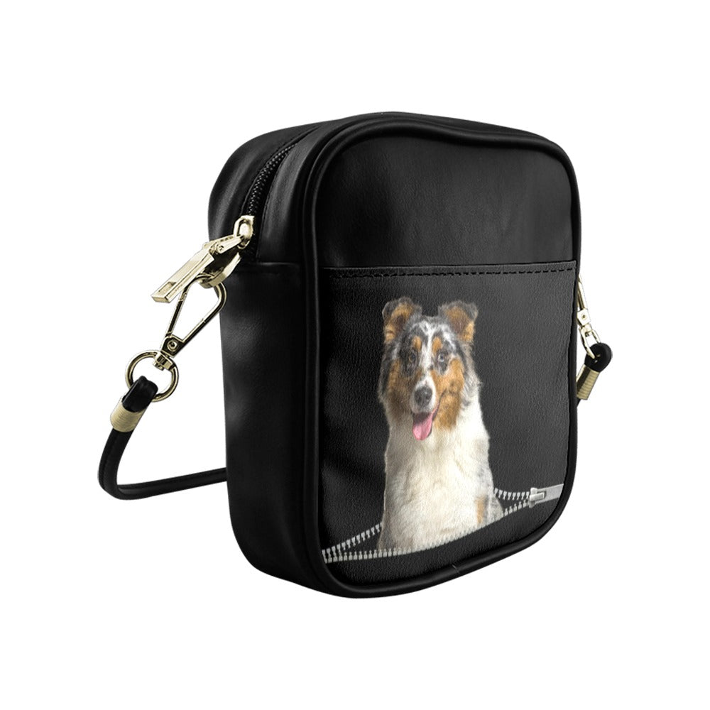 Australian Shepherd Zip Sling Bag