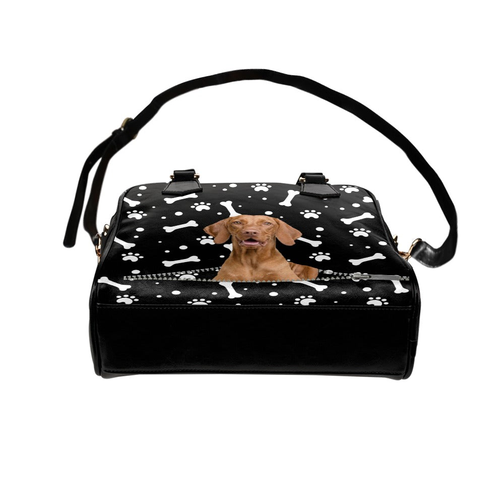 Vizsla Paws and Bones Shoulder Handbag