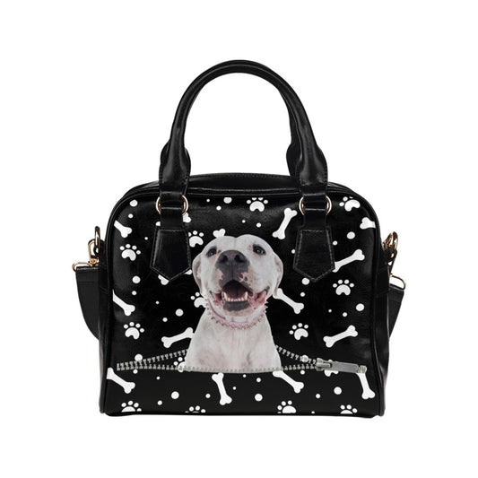 Dogo Argentino Paws and Bones Shoulder Handbag