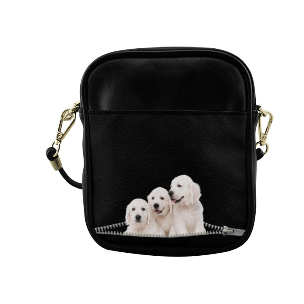 Golden Retrievers Zip Sling Bag