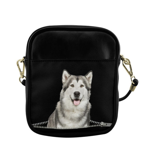 Alaskan Malamute Zip Sling Bag